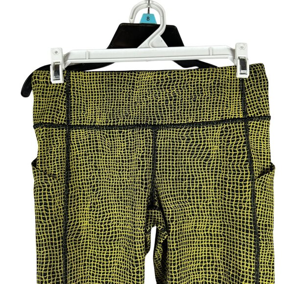 Lululemon Womens High-Rise Athletic Leggings Size 4 Yellow & Black Pattern - Picture 2 of 6
